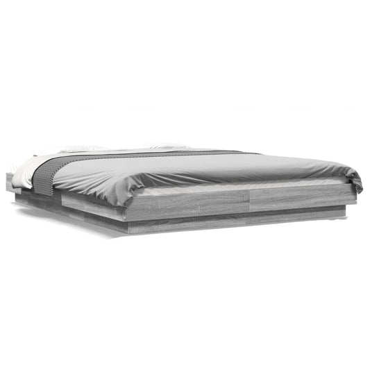 Bed Frame without Mattress Grey Sonoma 160x200 cm Bed Frame without Mattress Grey Sonoma 160x200 cm