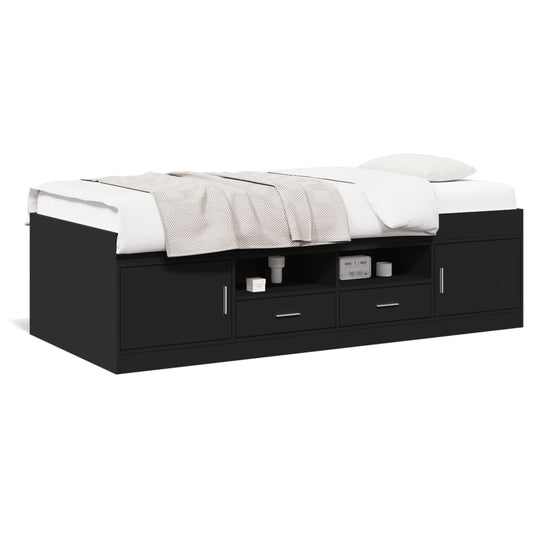 Daybed | Black | Engineered wood | 100x200 cm | Daybed | Rectangular Daybed | Black | Engineered wood | 100x200 cm | Daybed | Rectangular