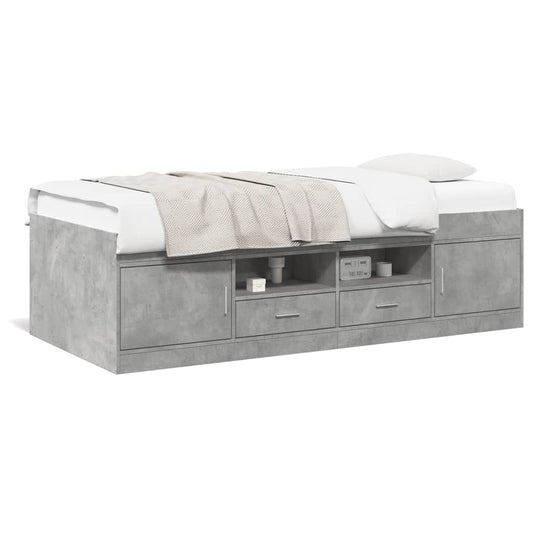 Daybed with Drawers without Mattress Concrete Grey 90x190 cm Single Daybed with Drawers without Mattress Concrete Grey 90x190 cm Single