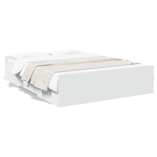 Bed Frame with Drawers without Mattress White 140x200 cm Bed Frame with Drawers without Mattress White 140x200 cm