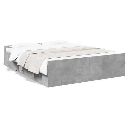 Bed Frame with Drawers without Mattress Concrete Grey 140x200 cm Bed Frame with Drawers without Mattress Concrete Grey 140x200 cm