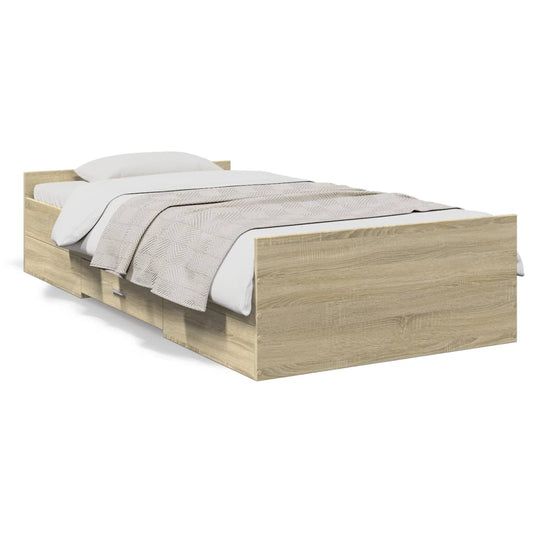Bed Frame with Drawers without Mattress Sonoma Oak 90x200 cm Bed Frame with Drawers without Mattress Sonoma Oak 90x200 cm