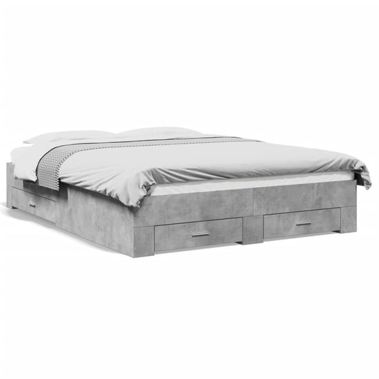 Bed Frame with Drawers without Mattress Concrete Grey 160x200 cm Bed Frame with Drawers without Mattress Concrete Grey 160x200 cm