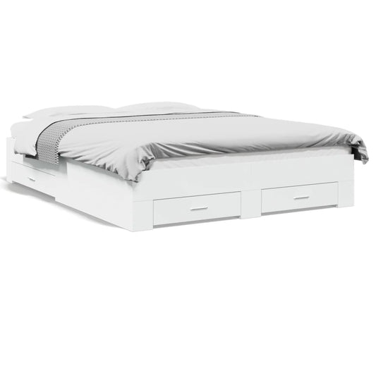 Bed Frame | White | Engineered wood and plywood | King Size | Bed Frame Bed Frame | White | Engineered wood and plywood | King Size | Bed Frame