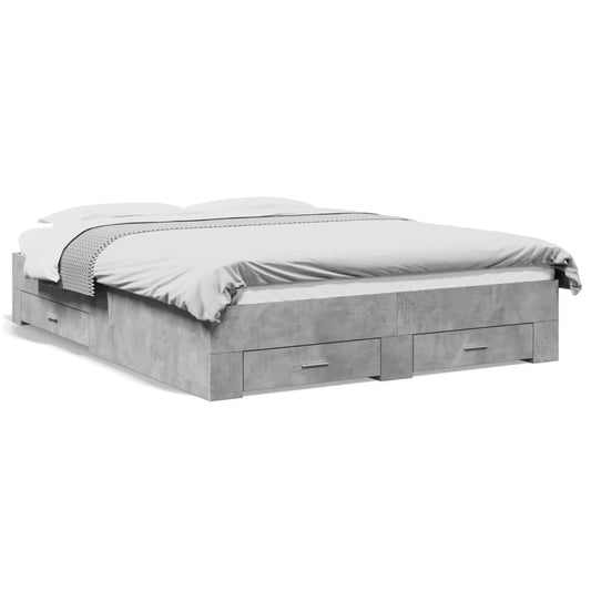 Bed Frame | Concrete Grey | Engineered wood | Double | Bed Frame Bed Frame | Concrete Grey | Engineered wood | Double | Bed Frame