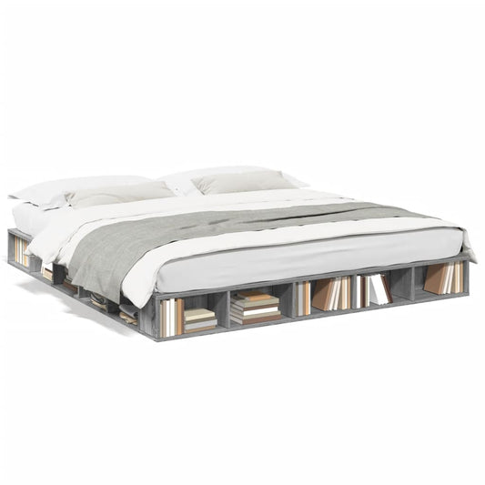 Bed Frame without Mattress Grey Sonoma 200x200 cm Bed Frame without Mattress Grey Sonoma 200x200 cm