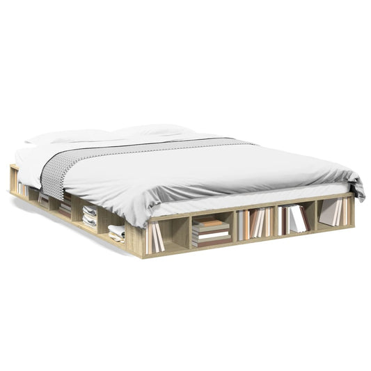 Bed Frame without Mattress Sonoma Oak 150x200 cm King Size Bed Frame without Mattress Sonoma Oak 150x200 cm King Size