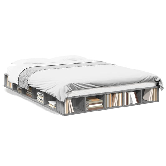 Bed Frame without Mattress Grey Sonoma 150x200 cm King Size Bed Frame without Mattress Grey Sonoma 150x200 cm King Size
