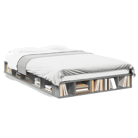 Bed Frame without Mattress Grey Sonoma 140x190 cm Bed Frame without Mattress Grey Sonoma 140x190 cm