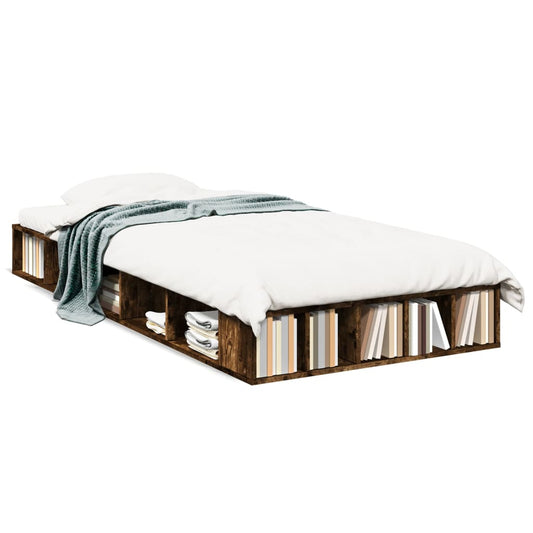 Bed Frame without Mattress Smoked Oak 75x190 cm Small Single Bed Frame without Mattress Smoked Oak 75x190 cm Small Single