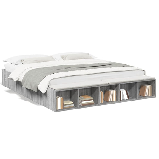 Bed Frame without Mattress Grey Sonoma 200x200 cm Bed Frame without Mattress Grey Sonoma 200x200 cm