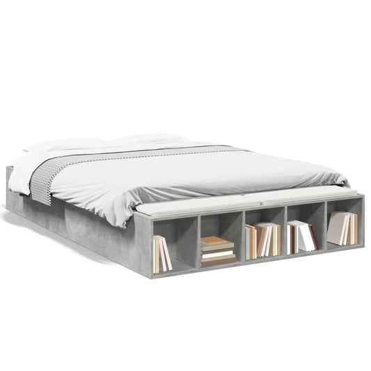 Bed Frame without Mattress Concrete Grey 135x190 cm Bed Frame without Mattress Concrete Grey 135x190 cm