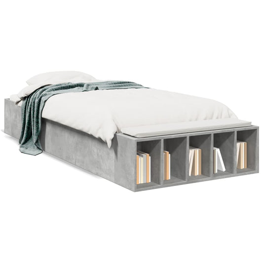 Bed Frame without Mattress Concrete Grey 90x190 cm Single Bed Frame without Mattress Concrete Grey 90x190 cm Single