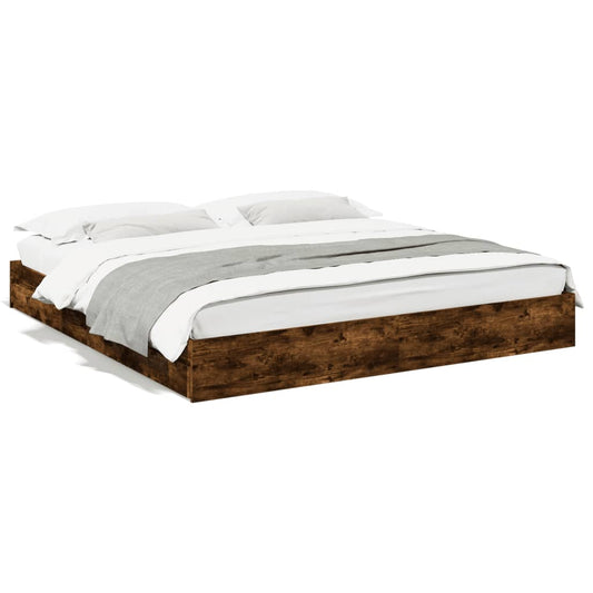 Bed Frame with Drawers without Mattress Smoked Oak 200x200 cm Bed Frame with Drawers without Mattress Smoked Oak 200x200 cm