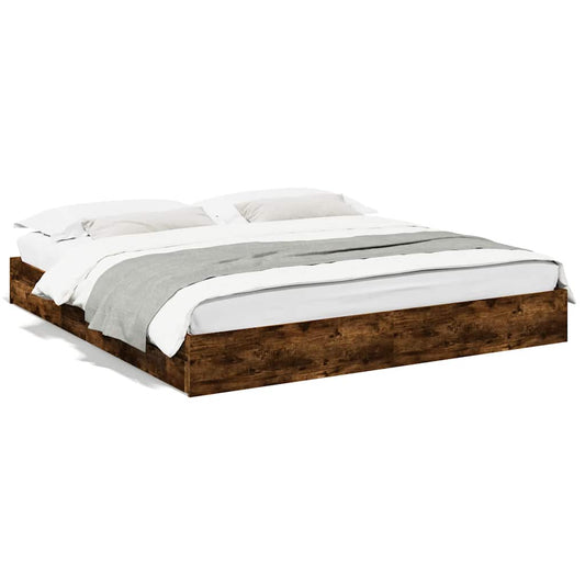 Bed Frame with Drawers without Mattress Smoked Oak 200x200 cm Bed Frame with Drawers without Mattress Smoked Oak 200x200 cm