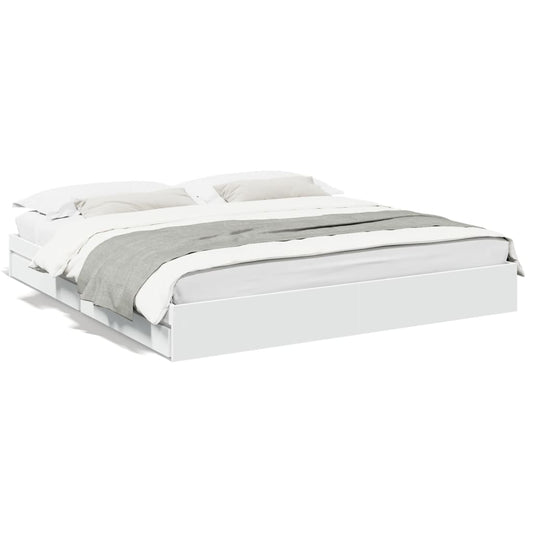 Bed Frame with Drawers without Mattress White 180x200 cm Super King Bed Frame with Drawers without Mattress White 180x200 cm Super King