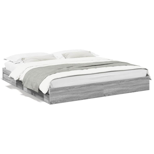 Bed Frame with Drawers without Mattress Grey Sonoma 180x200 cm Super King Bed Frame with Drawers without Mattress Grey Sonoma 180x200 cm Super King