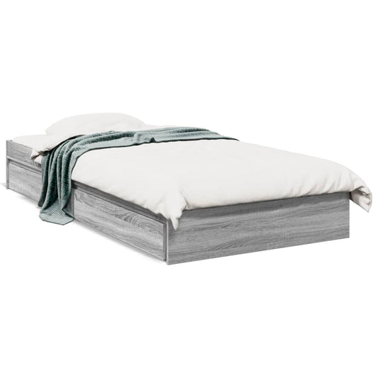 Bed Frame with Drawers without Mattress Grey Sonoma 90x200 cm Bed Frame with Drawers without Mattress Grey Sonoma 90x200 cm