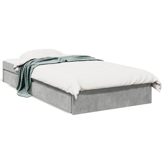Bed Frame with Drawers without Mattress Concrete Grey 90x190 cm Single Bed Frame with Drawers without Mattress Concrete Grey 90x190 cm Single