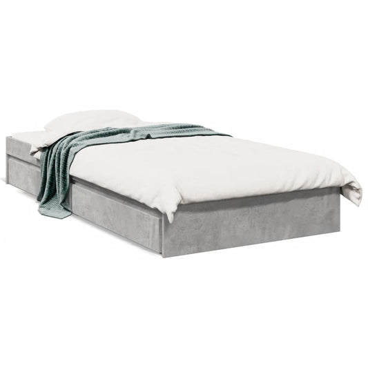 Bed Frame with Drawers without Mattress Concrete Grey 75x190 cm Small Single Bed Frame with Drawers without Mattress Concrete Grey 75x190 cm Small Single