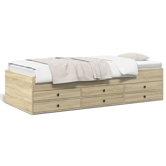 Daybed with Drawers without Mattress Sonoma Oak 100x200 cm Daybed with Drawers without Mattress Sonoma Oak 100x200 cm