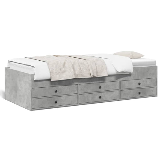 Daybed with Drawers without Mattress Concrete Grey 100x200 cm Daybed with Drawers without Mattress Concrete Grey 100x200 cm