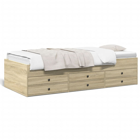 Daybed with Drawers without Mattress Sonoma Oak 90x200 cm Daybed with Drawers without Mattress Sonoma Oak 90x200 cm