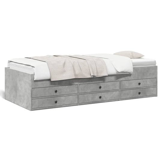 Daybed with Drawers without Mattress Concrete Grey 90x190 cm Single Daybed with Drawers without Mattress Concrete Grey 90x190 cm Single
