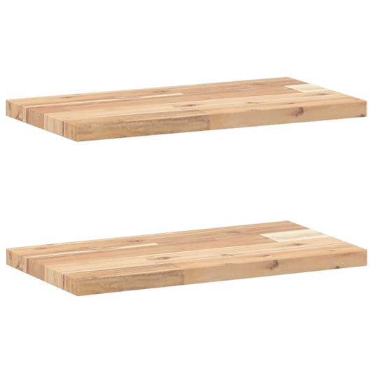 Floating Shelves 2 pcs 60x20x2 cm Untreated Solid Wood Acacia Floating Shelves 2 pcs 60x20x2 cm Untreated Solid Wood Acacia