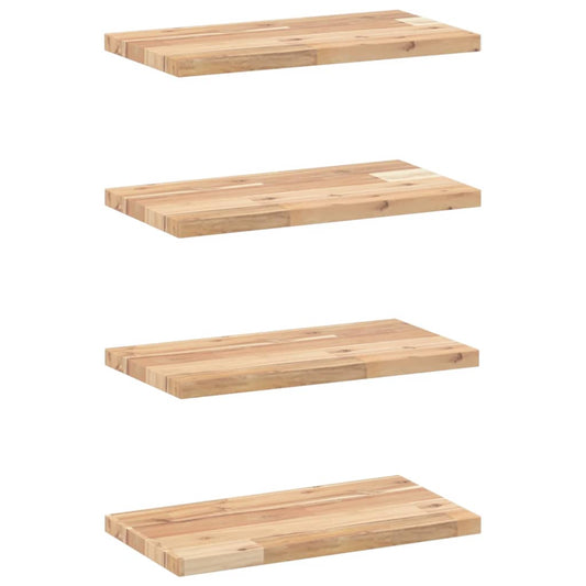 Floating Shelves 4 pcs 60x20x2 cm Untreated Solid Wood Acacia Floating Shelves 4 pcs 60x20x2 cm Untreated Solid Wood Acacia