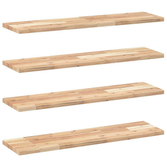 Floating Shelves 4 pcs 80x20x2 cm Untreated Solid Wood Acacia Floating Shelves 4 pcs 80x20x2 cm Untreated Solid Wood Acacia