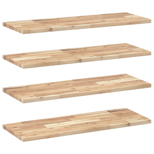 Floating Shelves 4 pcs 100x30x2 cm Untreated Solid Wood Acacia Floating Shelves 4 pcs 100x30x2 cm Untreated Solid Wood Acacia