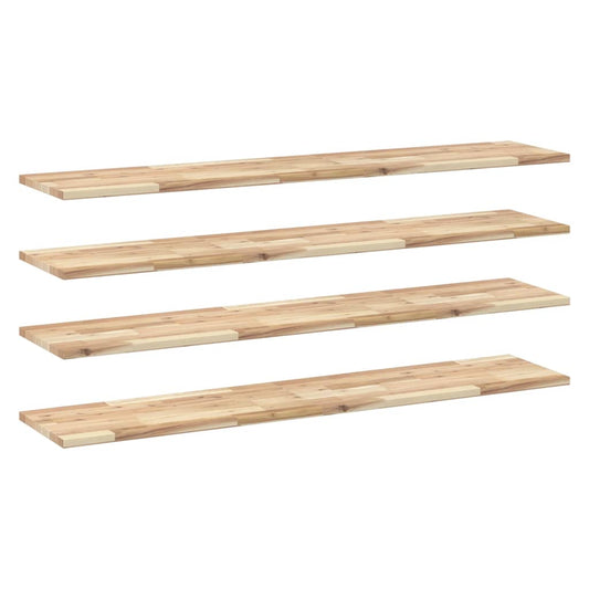 Floating Shelves 4 pcs 120x30x2 cm Untreated Solid Wood Acacia Floating Shelves 4 pcs 120x30x2 cm Untreated Solid Wood Acacia