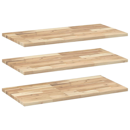 Floating Shelves 3 pcs 60x40x2 cm Untreated Solid Wood Acacia Floating Shelves 3 pcs 60x40x2 cm Untreated Solid Wood Acacia