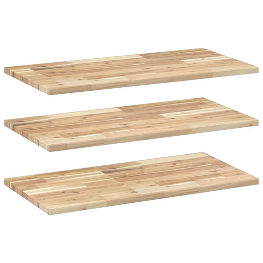 Floating Shelves 3 pcs 100x40x2 cm Untreated Solid Wood Acacia Floating Shelves 3 pcs 100x40x2 cm Untreated Solid Wood Acacia