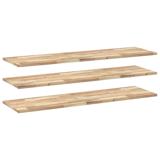 Floating Shelves 3 pcs 140x40x2 cm Untreated Solid Wood Acacia Floating Shelves 3 pcs 140x40x2 cm Untreated Solid Wood Acacia