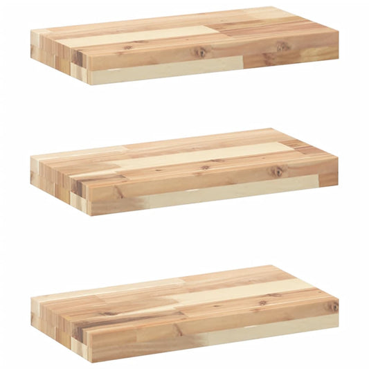 Floating Shelves 3 pcs 40x20x4 cm Untreated Solid Wood Acacia Floating Shelves 3 pcs 40x20x4 cm Untreated Solid Wood Acacia