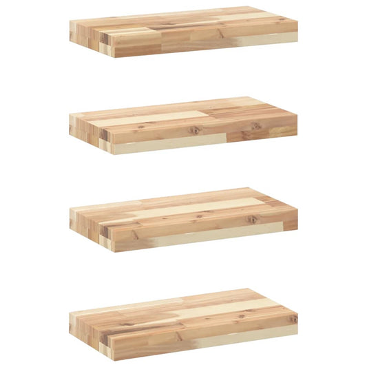 Floating Shelves 4 pcs 40x20x4 cm Untreated Solid Wood Acacia Floating Shelves 4 pcs 40x20x4 cm Untreated Solid Wood Acacia