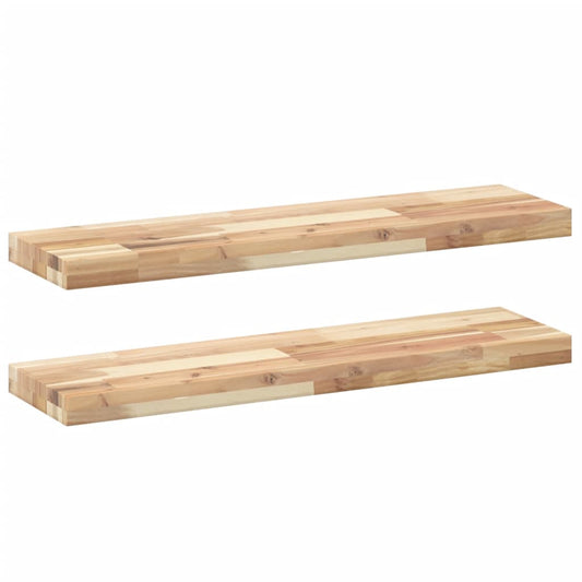 Floating Shelves 2 pcs 80x20x4 cm Untreated Solid Wood Acacia Floating Shelves 2 pcs 80x20x4 cm Untreated Solid Wood Acacia