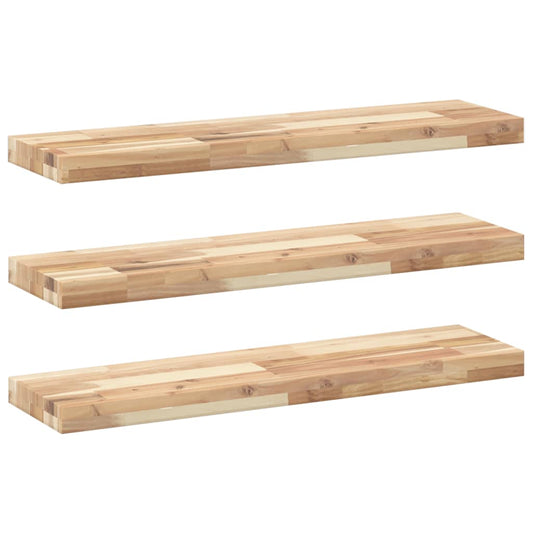 Floating Shelves 3 pcs 80x20x4 cm Untreated Solid Wood Acacia Floating Shelves 3 pcs 80x20x4 cm Untreated Solid Wood Acacia