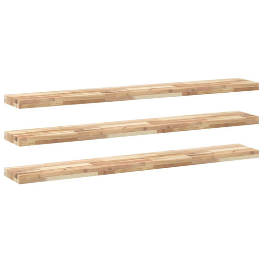 Floating Shelves 3 pcs 140x20x4 cm Untreated Solid Wood Acacia Floating Shelves 3 pcs 140x20x4 cm Untreated Solid Wood Acacia