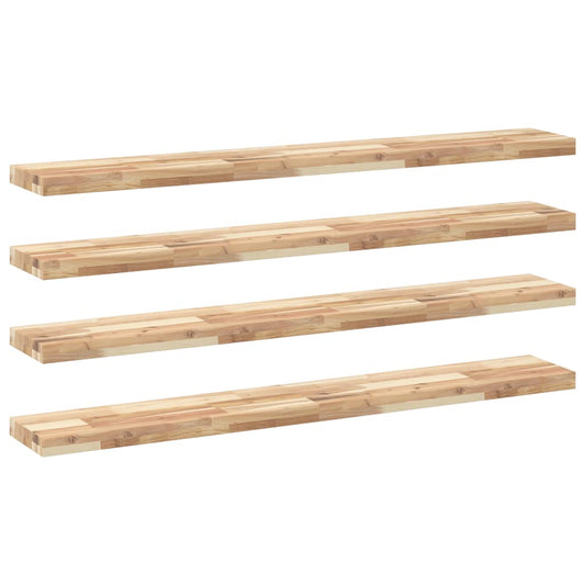 Floating Shelves 4 pcs 140x20x4 cm Untreated Solid Wood Acacia Floating Shelves 4 pcs 140x20x4 cm Untreated Solid Wood Acacia