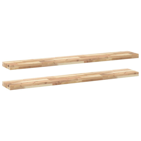 Floating Shelves 2 pcs 160x20x4 cm Untreated Solid Wood Acacia Floating Shelves 2 pcs 160x20x4 cm Untreated Solid Wood Acacia
