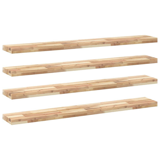 Floating Shelves 4 pcs 160x20x4 cm Untreated Solid Wood Acacia Floating Shelves 4 pcs 160x20x4 cm Untreated Solid Wood Acacia