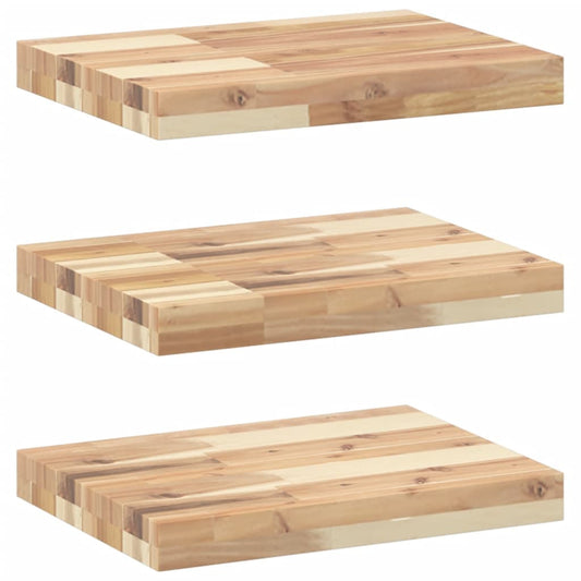 Floating Shelves 3 pcs 60x30x4 cm Untreated Solid Wood Acacia Floating Shelves 3 pcs 60x30x4 cm Untreated Solid Wood Acacia