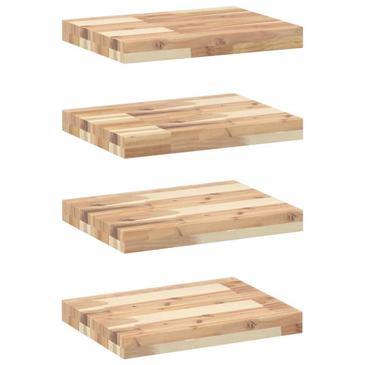 Floating Shelves 4 pcs 60x30x4 cm Untreated Solid Wood Acacia Floating Shelves 4 pcs 60x30x4 cm Untreated Solid Wood Acacia