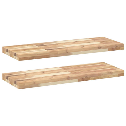 Floating Shelves 2 pcs 80x30x4 cm Untreated Solid Wood Acacia Floating Shelves 2 pcs 80x30x4 cm Untreated Solid Wood Acacia