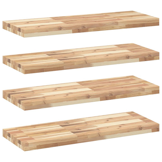 Floating Shelves 4 pcs 80x30x4 cm Untreated Solid Wood Acacia Floating Shelves 4 pcs 80x30x4 cm Untreated Solid Wood Acacia