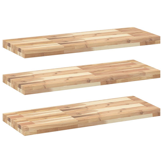 Floating Shelves 3 pcs 100x30x4 cm Untreated Solid Wood Acacia Floating Shelves 3 pcs 100x30x4 cm Untreated Solid Wood Acacia