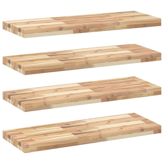 Floating Shelves 4 pcs 100x30x4 cm Untreated Solid Wood Acacia Floating Shelves 4 pcs 100x30x4 cm Untreated Solid Wood Acacia